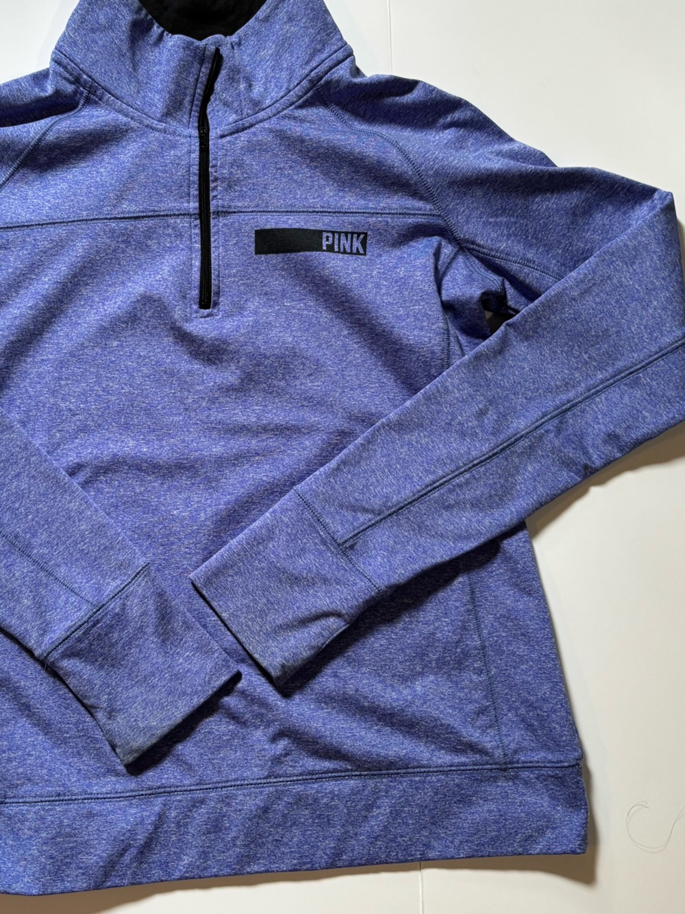 PINK Victoria's Secret Heathered Blue-Purple Quarter Zip Pullover